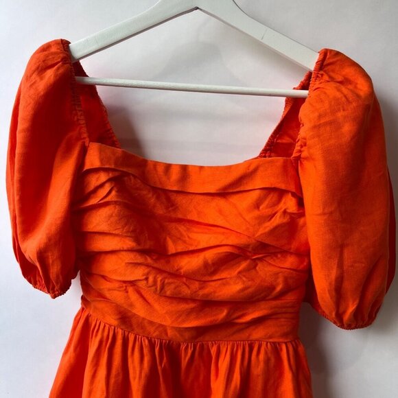 Reformation Zula linen dress, orange , Size 2 - Picture 4 of 8